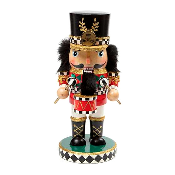MACKENZIE-CHILDS Toyland Drummer Nutcracker Courtly Check Holiday Decor New - Picture 1 of 4